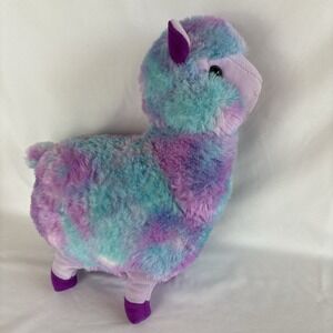 Kellytoy Rainbow Tie Dye Llama Alpaca Plush 12" Pastel Stuffed Animal